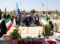 گزارش تصویری آیین اهتزاز پرچم و مراسم عطرافشانی و ادای احترام به مقام شامخ شهدای گمنام دانشگاه